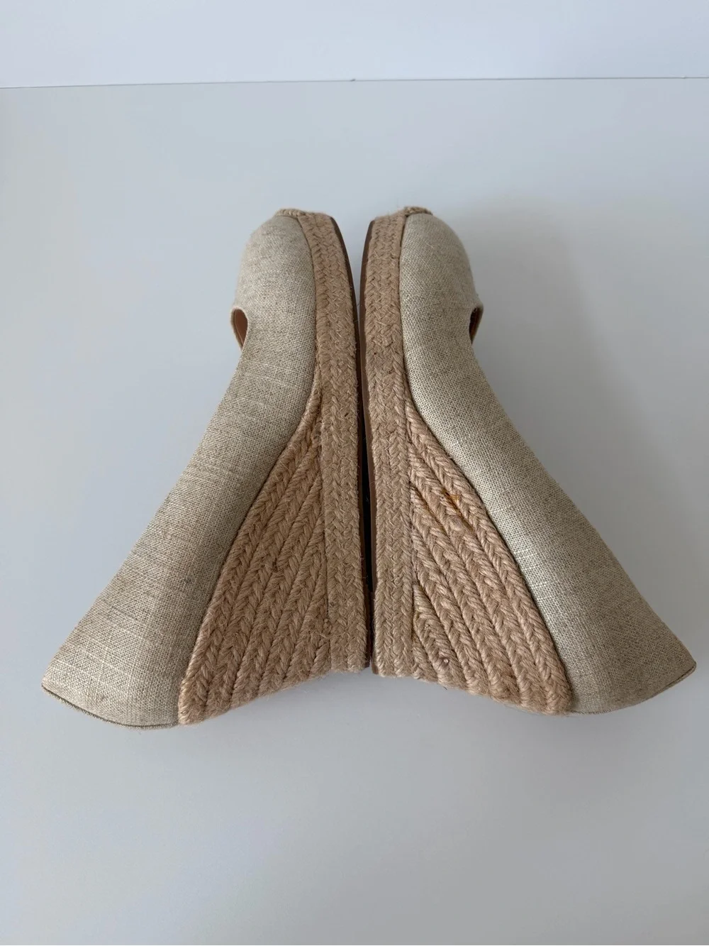 J.Crew Seville Espadrille Wedges in Natural Linen, Size 8